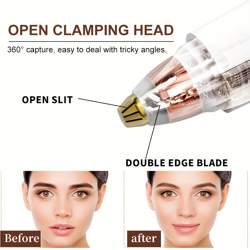 GZHJGOS Women's 2-in-1 Electric Epilator & Lipstick-Shaped Shaver - USB Portable Facial Hair Remover, Eyebrow Trimmer, Eyebrow & Lip/Chin/Upper Lip Hair Shaver, Mini Grooming Device for Sensitive Beige