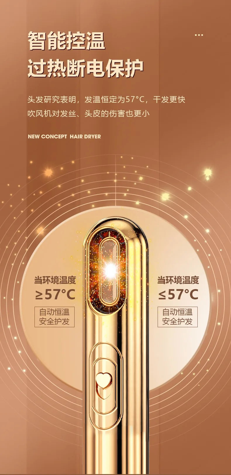 Aurora 3 in 1 Hair Dryer New Creative Multifunctional Household Hair Dryer Moisturizing Ion Hair Care Super Wind Power European