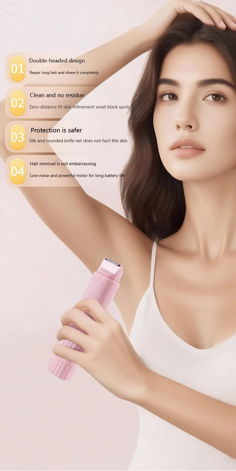 Bikini Trimmer for Women Electric Razor Female Body Epilator Women Electric Shaver for Bikini Legs Underarm Face Hair Remover