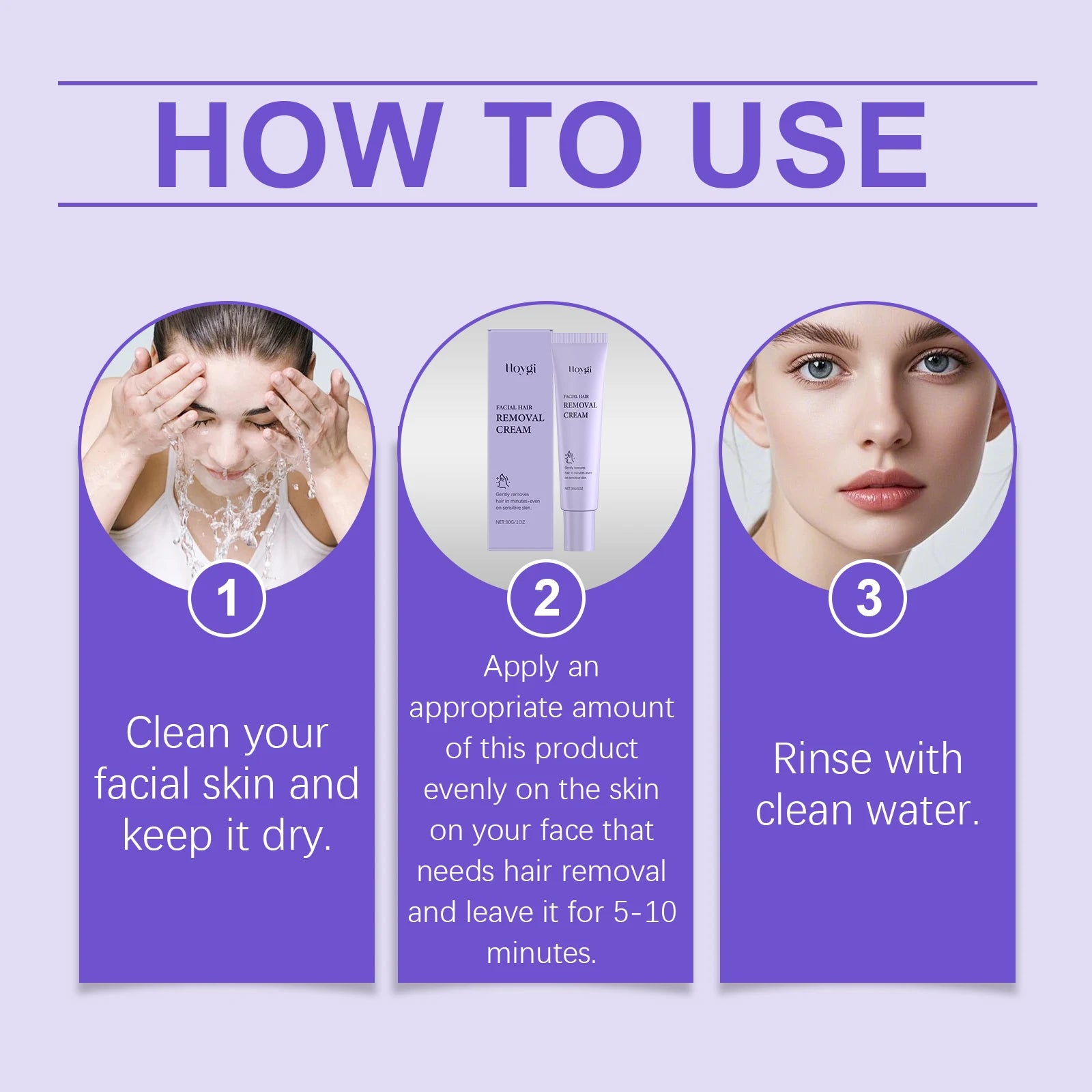 Hair Removal Cream for Face Painless Gentle Hair Remover Protect Pores from Clogging Non-irritating Nourish Smoothing Skin Care