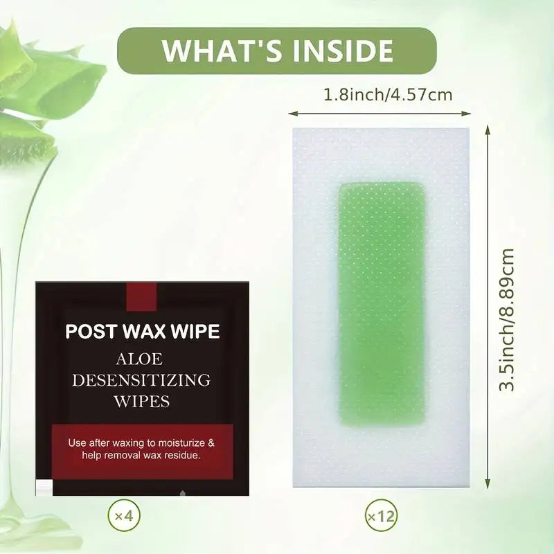 Painless Fast Hair Removal Wax Strips Waxing Wipe Sticker Professional Facial Body Leg Lip Hairs Remove Wax Paper Women Men Use