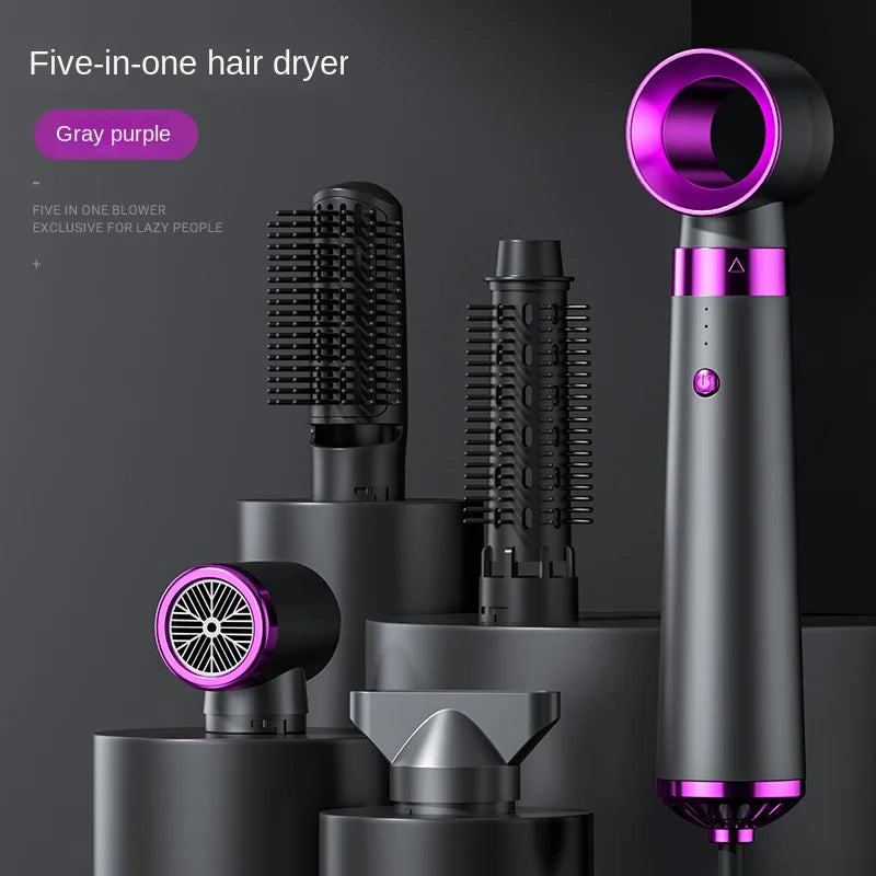 Multi functional hair dryer 5-in-1 hot air comb straight hair comb negative ion hair care curling iron hair dryer styling