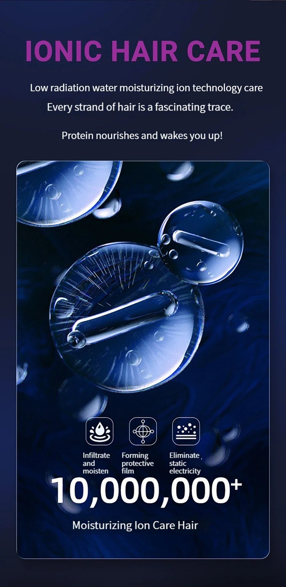 Multi functional hair dryer 5-in-1 hot air comb straight hair comb negative ion hair care curling iron hair dryer styling