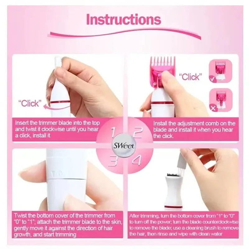 Women's Electric Razor - Electric Lady Shaver, Ladies Epilator Razor, Foil Shaver With Stainless Steel Blade, Charging,