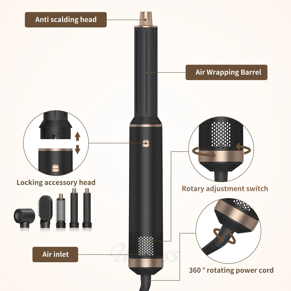 2-in-1 Hair Dryer for Home Use, Salon Quality Blow Dryer, Straight & Curling, Anti-Damage, Multi-Function Blow Dryer