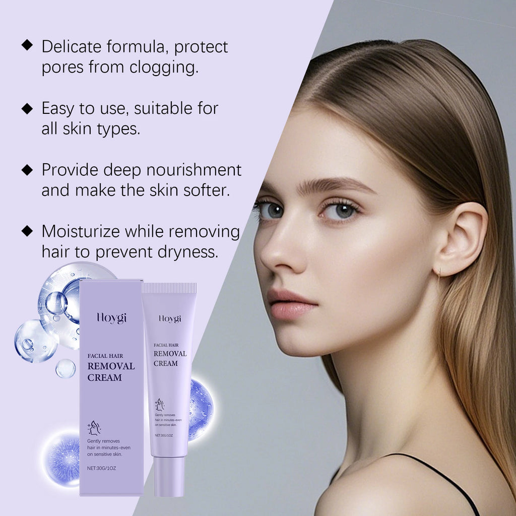 Hair Removal Cream for Face Painless Gentle Hair Remover Protect Pores from Clogging Non-irritating Nourish Smoothing Skin Care