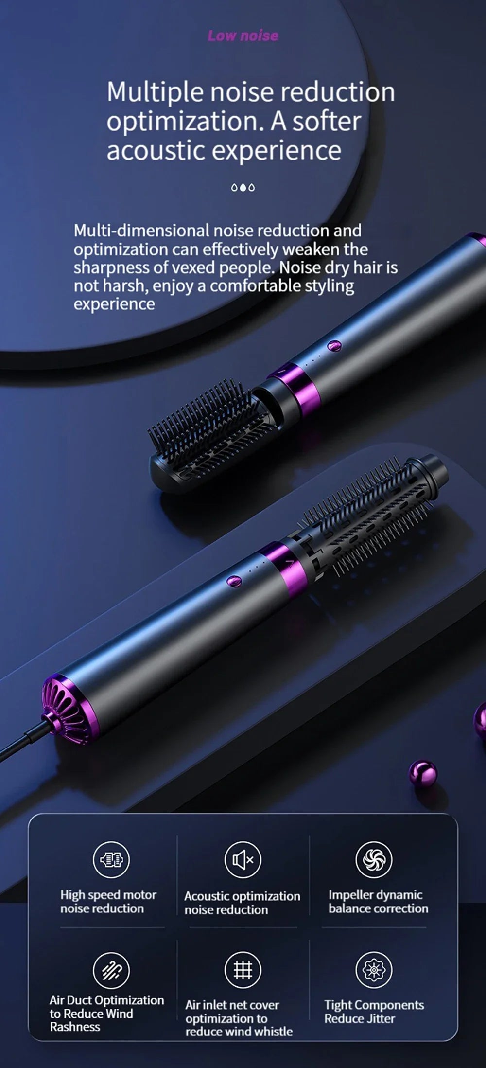 Multi functional hair dryer 5-in-1 hot air comb straight hair comb negative ion hair care curling iron hair dryer styling